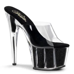 ADORE-701G Pleaser Clear/Black Sexy Platform Shoes (Pole Dancing Heels)