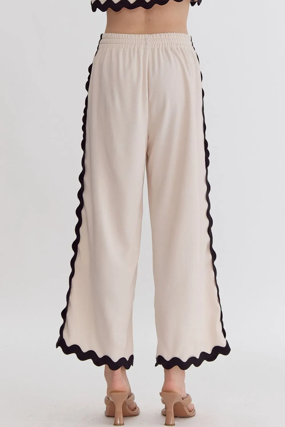 Swept Away Ecru Textured Pants